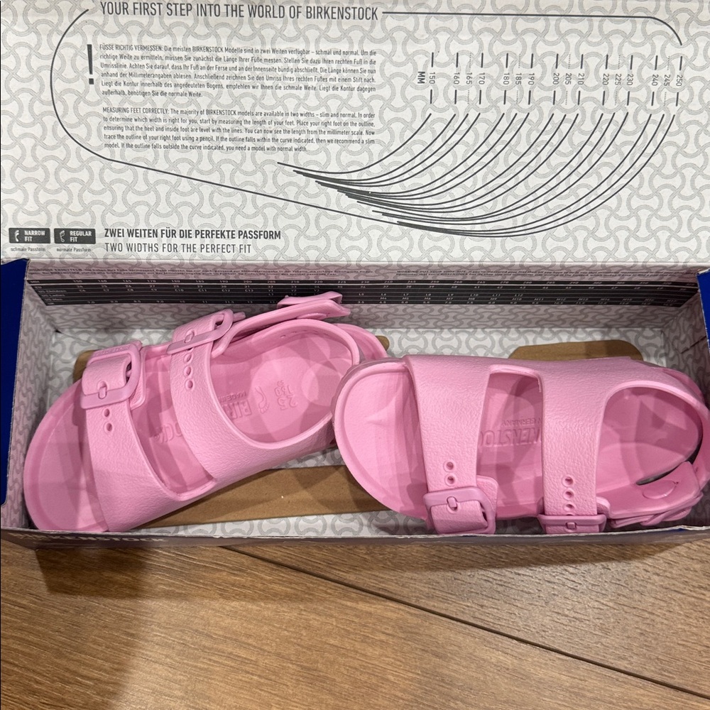 New Baby girl pink Birkenstock Milano Eva kids sandals size 7 toddler